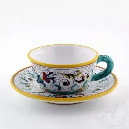 thatsArte.com - Italian Ceramic Espresso Cup & Saucer  Arabesco, Deruta - Hand Painted Cup, Made in Italy Ceramics, Handmade  Coffee Cups, Italian Ceramics Deruta, Italian Pottery: Cup & Saucer Sets