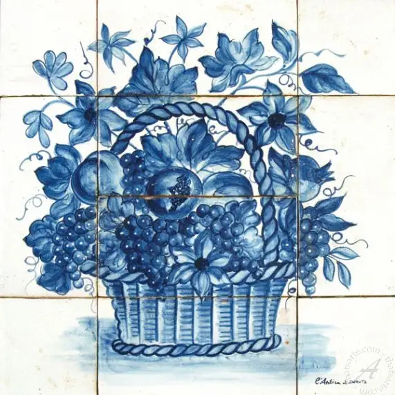 Tile Panel Blue Fruit Basket main product photo