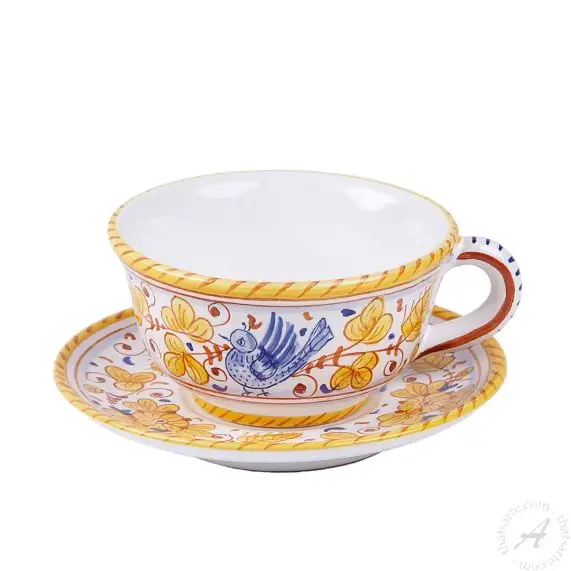 thatsArte.com - Italian Ceramic Espresso Cup & Saucer Arabesco  Giallo, Deruta - Hand Painted Cup, Made in Italy Ceramics, Handmade Coffee  Cups, Italian Ceramics Deruta, Italian Pottery: Cup & Saucer