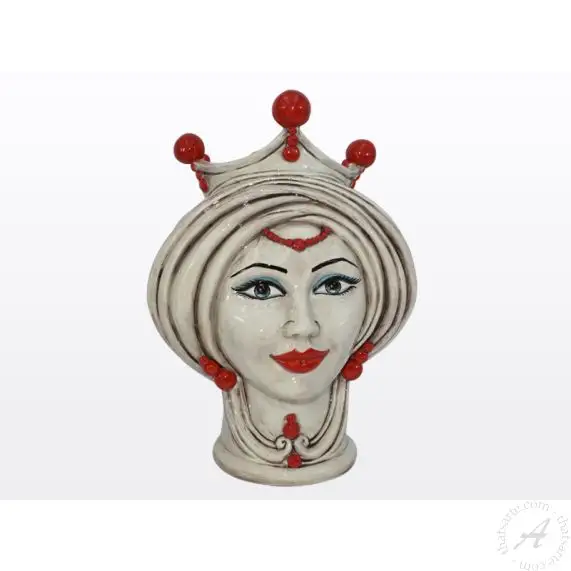 Ivory & Red Sicilian Moorish Head  main product photo