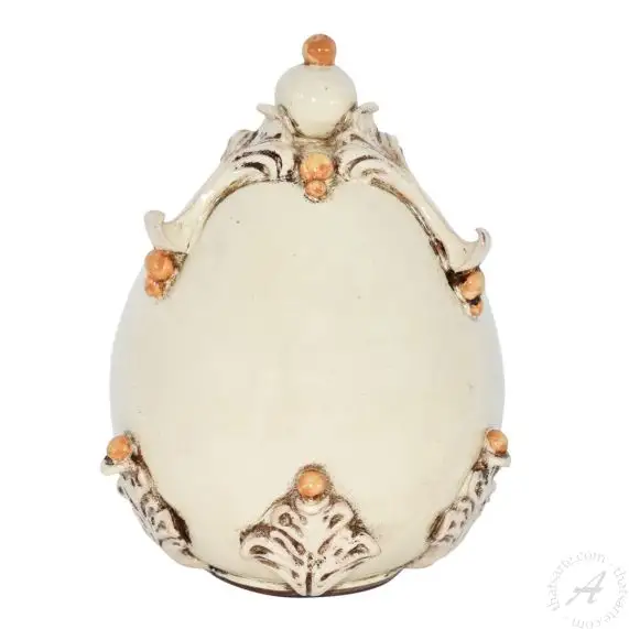 Ivory & Yellow Ceramic Egg main product photo