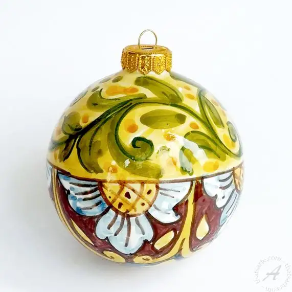 Italian Christmas Ball Bauble Ornament 3 Handpainted in Sicily