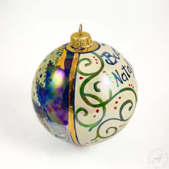 Italian Christmas Ball Ornament Hand-Painted Gubbio Tree 2024