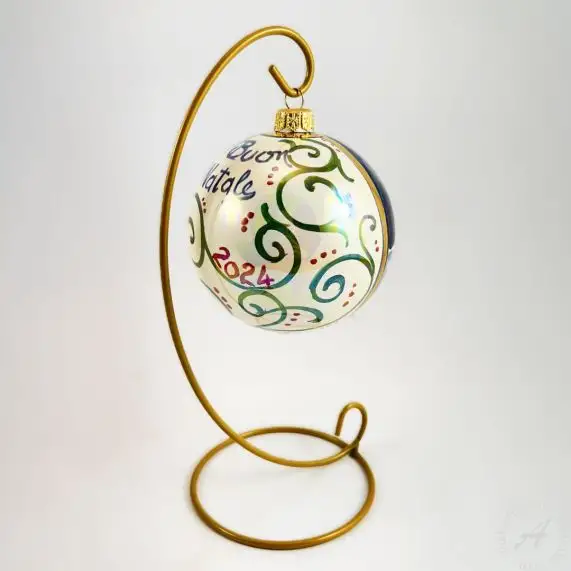 Italian Christmas Ball Ornament Hand-Painted Gubbio Tree 2024