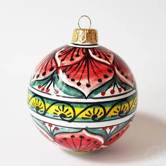 Italian Christmas Ball Bauble Ornament 8 Handmade in Deruta - thatsArte.com