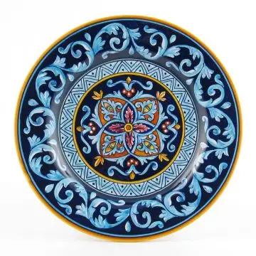 Italian dinner plate from the Geometrico 6D Collection handmade by D&G Design - Deruta, Rapallo, Amalfi