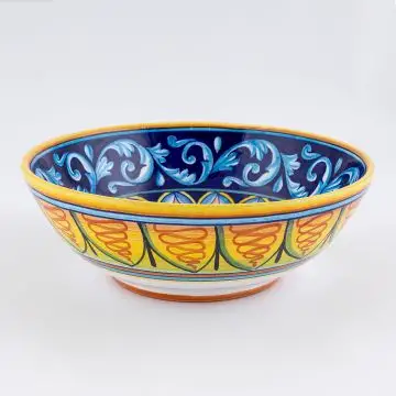 Italian serving bowl from the Geometrico 6D Collection handmade by D&G Design - Deruta, Rapallo, Amalfi