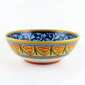 Italian serving bowl from the Geometrico 6D Collection handmade by D&G Design - Deruta, Rapallo, Amalfi