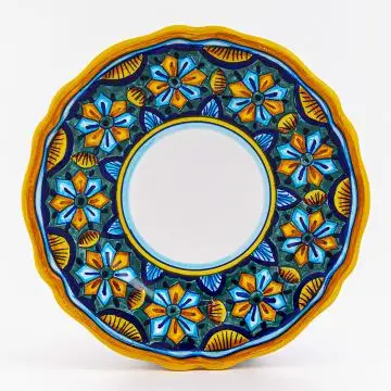 Italian salad & dessert plate from the Geometrico 6E Collection handmade by Eugenio Ricciarelli - Deruta, Rapallo, Amalfi