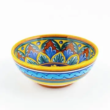 Italian cereal bowl from the Geometrico 7E Collection handmade by Eugenio Ricciarelli - Deruta, Rapallo, Amalfi