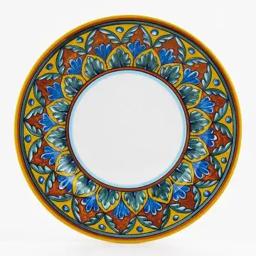 Italian dinner plate from the Geometrico 7E Collection handmade by Eugenio Ricciarelli - Deruta, Rapallo, Amalfi