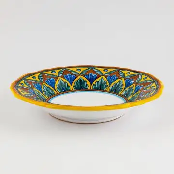 Italian pasta & soup plate from the Geometrico 7E Collection handmade by Eugenio Ricciarelli - Deruta, Rapallo, Amalfi