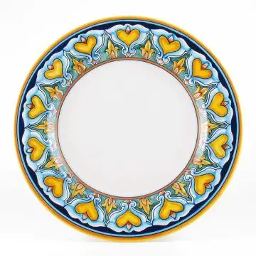 Italian round platter from the Geometrico 8D Collection handmade by D&G Design - Deruta, Rapallo, Amalfi