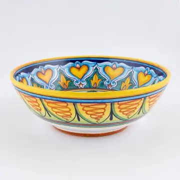 Italian serving bowl from the Geometrico 8D Collection handmade by D&G Design - Deruta, Rapallo, Amalfi