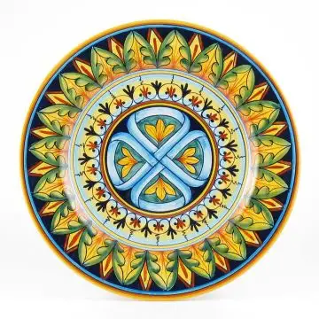 Italian round platter from the Geometrico 9D Collection handmade by D&G Design - Deruta, Rapallo, Amalfi