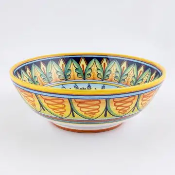 Italian serving bowl from the Geometrico 9D Collection handmade by D&G Design - Deruta, Rapallo, Amalfi