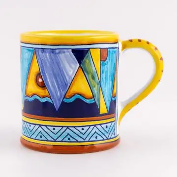 Italian mug from the Geometrico 10D Collection handmade by D&G Design - Deruta, Rapallo, Amalfi