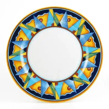 Italian dinner plate from the Geometrico 10D Collection handmade by D&G Design - Deruta, Rapallo, Amalfi