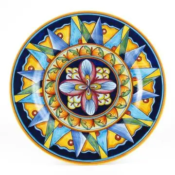 Italian dinner plate from the Geometrico 10D Collection handmade by D&G Design - Deruta, Rapallo, Amalfi