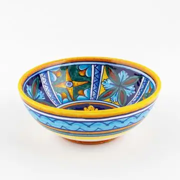 Italian cereal bowl from the Geometrico 11E Collection handmade by Eugenio Ricciarelli - Deruta, Rapallo, Amalfi