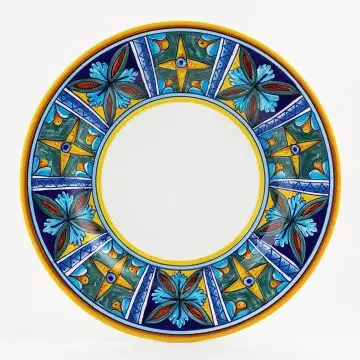 Italian dinner plate from the Geometrico 11E Collection handmade by Eugenio Ricciarelli - Deruta, Rapallo, Amalfi