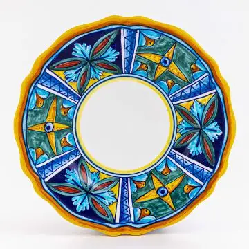 Italian salad & dessert plate from the Geometrico 11E Collection handmade by Eugenio Ricciarelli - Deruta, Rapallo, Amalfi