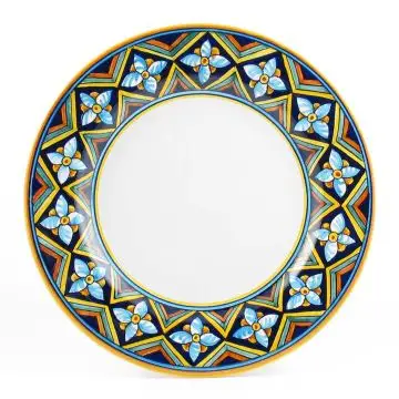 Italian dinner plate from the Geometrico 12D Collection handmade by D&G Design - Deruta, Rapallo, Amalfi