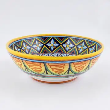 Italian serving bowl from the Geometrico 12D Collection handmade by D&G Design - Deruta, Rapallo, Amalfi