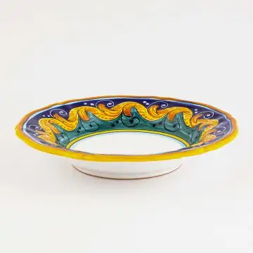 Italian pasta & soup plate from the Geometrico 16E Collection handmade by Eugenio Ricciarelli - Deruta, Rapallo, Amalfi