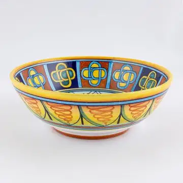 Italian serving bowl from the Geometrico 17D Collection handmade by D&G Design - Deruta, Rapallo, Amalfi