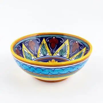 Italian cereal bowl from the Geometrico 20E Collection handmade by Eugenio Ricciarelli - Deruta, Rapallo, Amalfi
