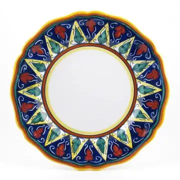 Italian dinner plate from the Geometrico 20E Collection handmade by Eugenio Ricciarelli - Deruta, Rapallo, Amalfi