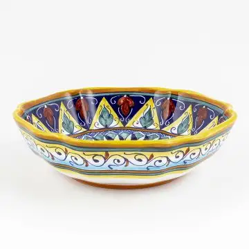 Italian serving bowl from the Geometrico 20E Collection handmade by Eugenio Ricciarelli - Deruta, Rapallo, Amalfi