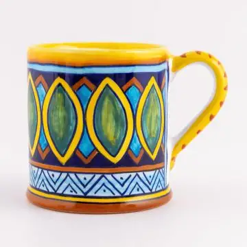 Italian mug from the Geometrico 22D Collection handmade by D&G Design - Deruta, Rapallo, Amalfi