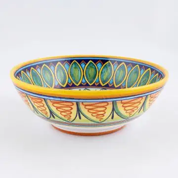 Italian serving bowl from the Geometrico 22D Collection handmade by D&G Design - Deruta, Rapallo, Amalfi