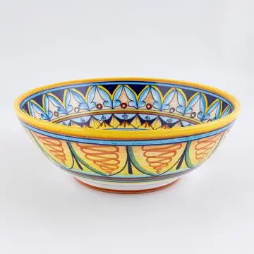 Italian serving bowl from the Geometrico 24D Collection handmade by D&G Design - Deruta, Rapallo, Amalfi