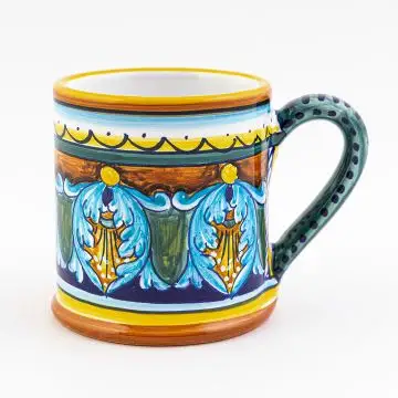 Italian mug from the Geometrico 25E Collection handmade by Eugenio Ricciarelli - Deruta, Rapallo, Amalfi