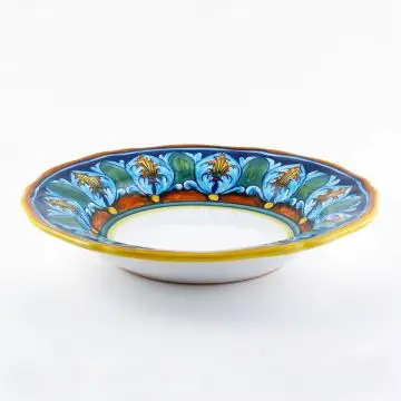 Italian pasta & soup plate from the Geometrico 25E Collection handmade by Eugenio Ricciarelli - Deruta, Rapallo, Amalfi