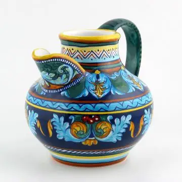 Italian tuscan pitcher from the Geometrico 25E Collection handmade by Eugenio Ricciarelli - Deruta, Rapallo, Amalfi