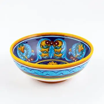 Italian cereal bowl from the Geometrico 35E Collection handmade by Eugenio Ricciarelli - Deruta, Rapallo, Amalfi