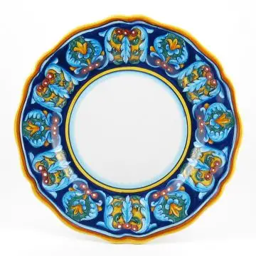 Italian dinner plate from the Geometrico 35E Collection handmade by Eugenio Ricciarelli - Deruta, Rapallo, Amalfi