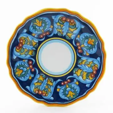 Italian salad & dessert plate from the Geometrico 35E Collection handmade by Eugenio Ricciarelli - Deruta, Rapallo, Amalfi