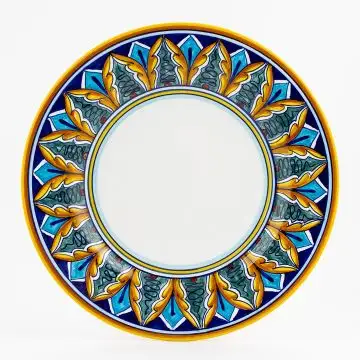 Italian dinner plate from the Geometrico 37E Collection handmade by Eugenio Ricciarelli - Deruta, Rapallo, Amalfi
