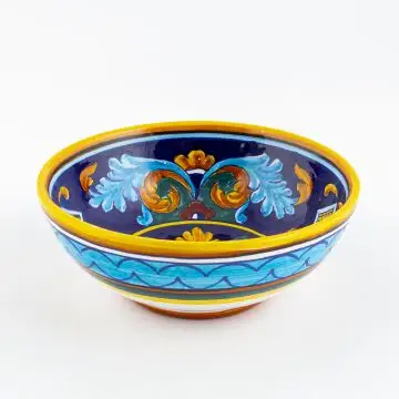 Italian cereal bowl from the Geometrico 38E Collection handmade by Eugenio Ricciarelli - Deruta, Rapallo, Amalfi