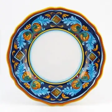 Italian dinner plate from the Geometrico 38E Collection handmade by Eugenio Ricciarelli - Deruta, Rapallo, Amalfi