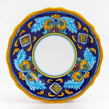 Italian salad & dessert plate from the Geometrico 38E Collection handmade by Eugenio Ricciarelli - Deruta, Rapallo, Amalfi