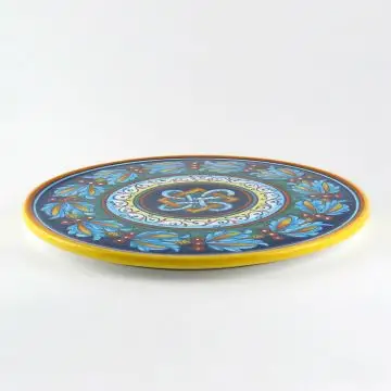 Italian cake & cheese platter from the Geometrico 39E Collection handmade by Eugenio Ricciarelli - Deruta, Rapallo, Amalfi