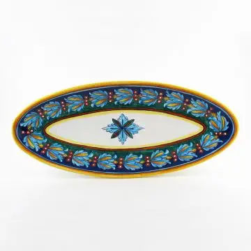 Italian fish platter from the Geometrico 39E Collection handmade by Eugenio Ricciarelli - Deruta, Rapallo, Amalfi