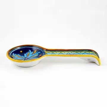 Italian spoon rest from the Geometrico 39E Collection handmade by Eugenio Ricciarelli - Deruta, Rapallo, Amalfi
