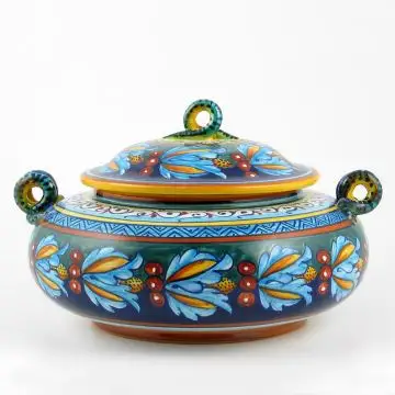 Italian cookie jar from the Geometrico 39E Collection handmade by Eugenio Ricciarelli - Deruta, Rapallo, Amalfi